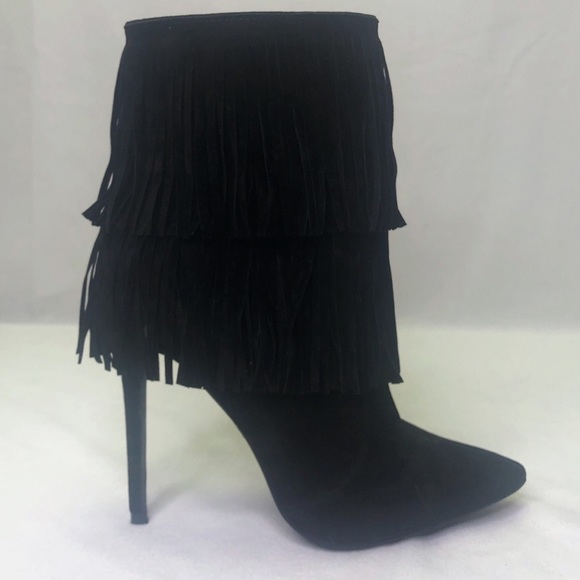 Shoe Republic LA Fringe Bootie Stiletto Sexy 8.5 - Picture 4 of 14